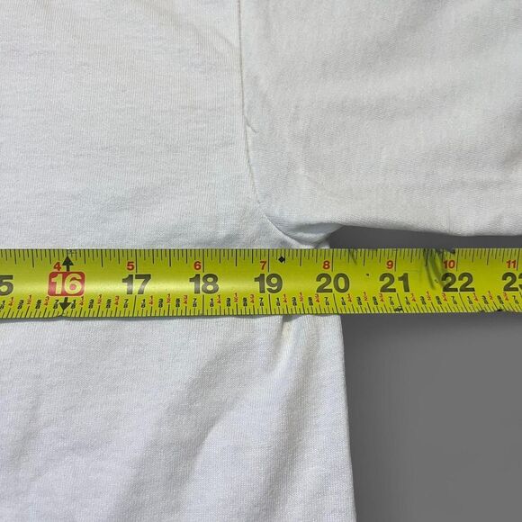 Vintage 80s Oneita Iron Man Navy Olympic White T Shirt Surfwear Sz L READ DESC - Picture 6 of 7